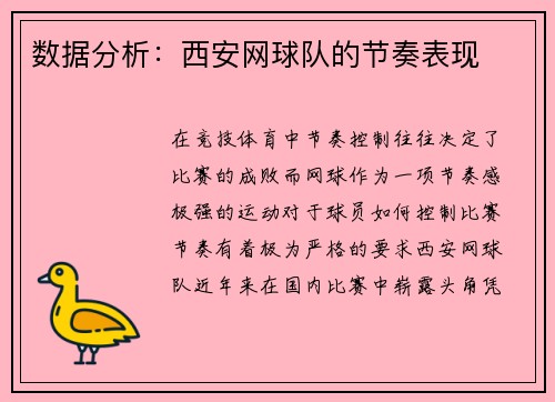 数据分析：西安网球队的节奏表现